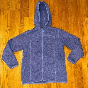 L.L. Bean girls hooded sweater full zip fleece size XL 18 purple